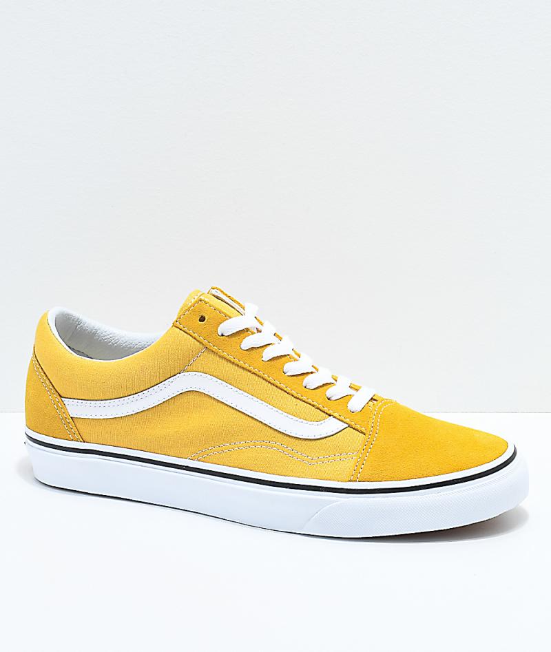 Mens Yellow Skate Shoes - Vans Old 