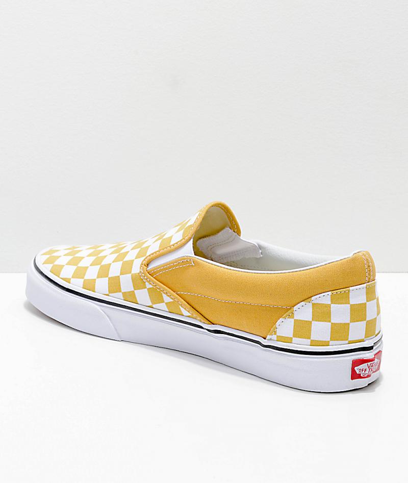 Mens Yellow Skate Shoes - Vans Slip-On 