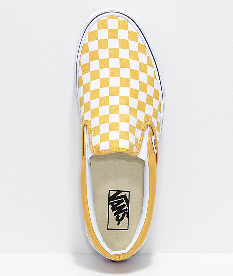 vans shoes yellow checkered