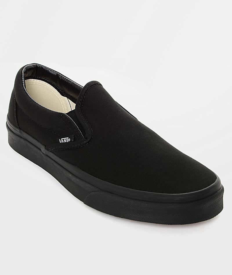 ladies black slip on shoes